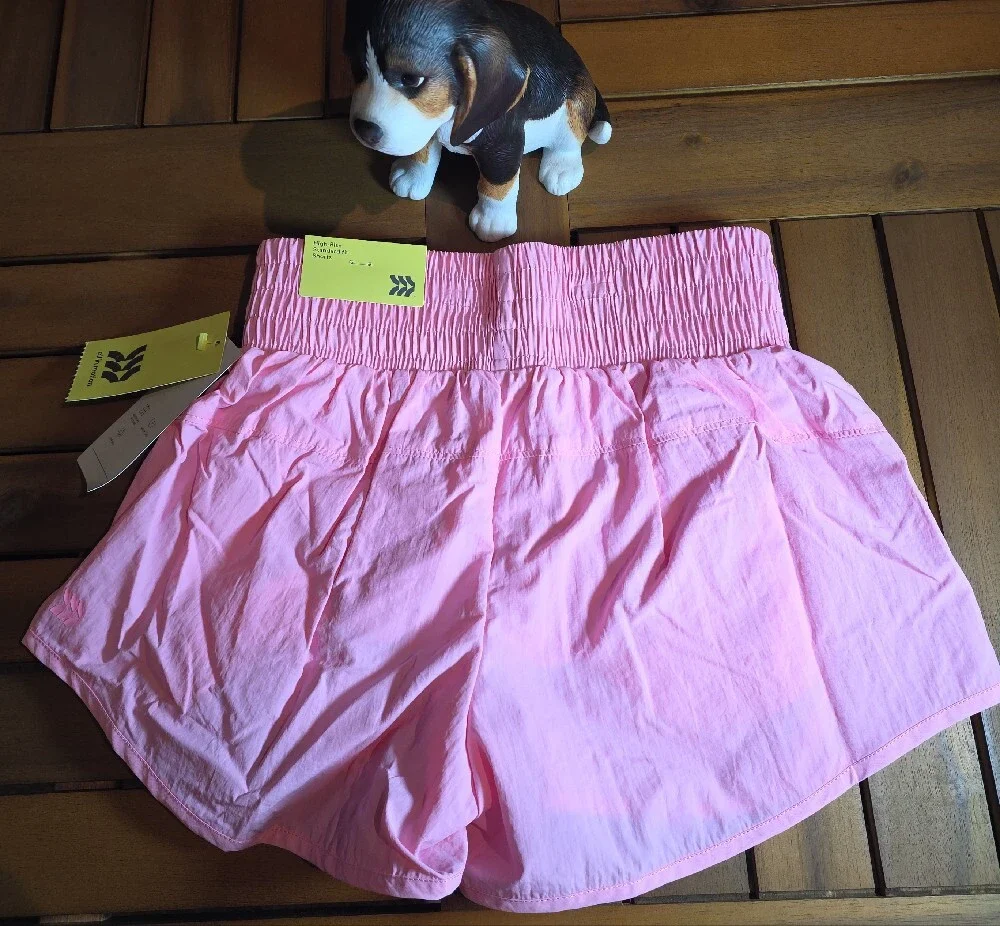 all in motion Girls' Light Pink Elastic-Waist Pull-On Shorts Small 6/7